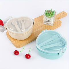 1pc Leak Proof 1000ml Lunchbox With Cutlery BPA Free Microwave Safe