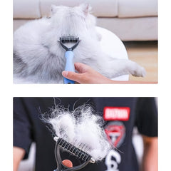 Double Sided Fur Knot Cutter & Hair Removal Comb for Pet Grooming