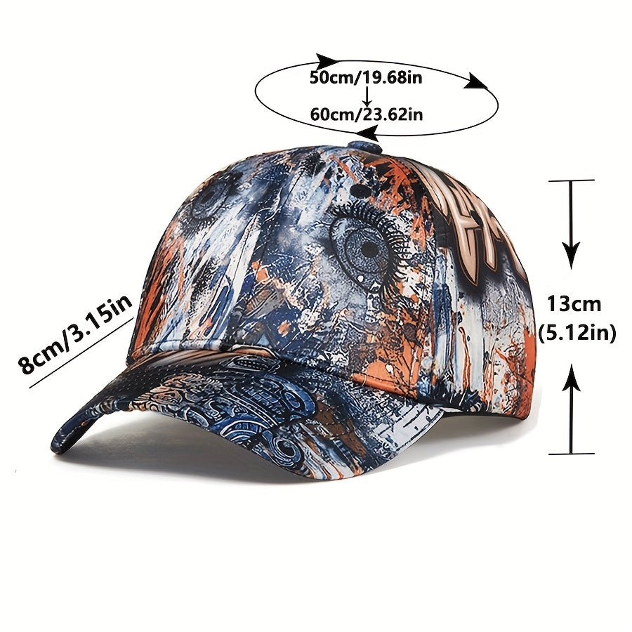 Graffiti Printed Baseball Cap Hip Hop Sun Hat Unisex Adjustable Sports Dad Hat