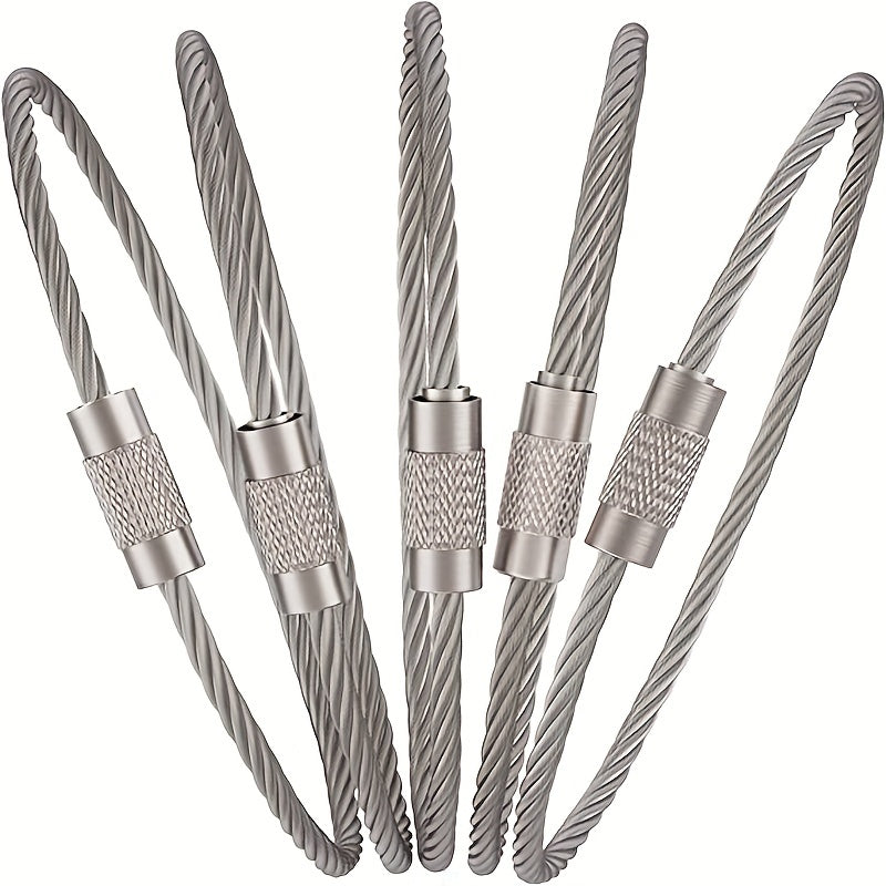 Stainless Steel Wire Keychain Cable Loop for Hiking