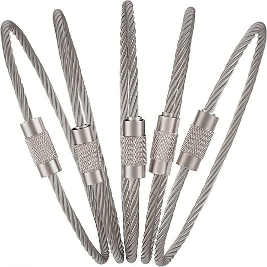 Stainless Steel Wire Keychain Cable Loop for Hiking