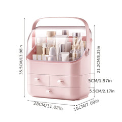 Makeup Storage Organizer Clear Cover Cosmetic Display Case With Drawers