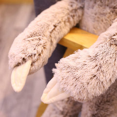 Sloth Plush Toy Soft Polyester Stuffed Animal with Brown Hooded Cuddly Hug