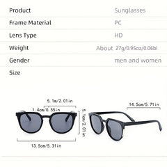 Round Sunglasses Gradient Metal Decor Sun Shades UV400