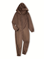 Bear Pajama Jumpsuit Long Sleeve Plush Pajama Women's Lingerie