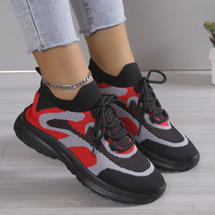 Women's Breathable Running Shoes Soft Sole Lace-up Casual Sneakers