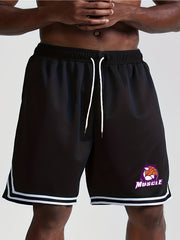 Quick Dry Men's Elastic Waist Drawstring Shorts for Summer Gym