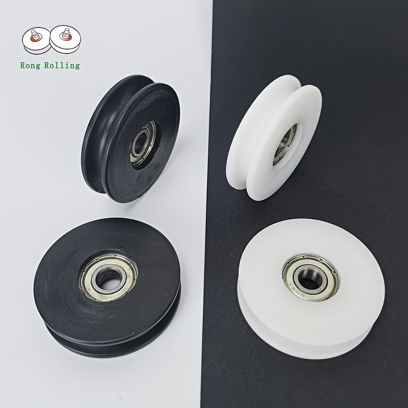 6pcs 2inch U Groove Plastic Coated Bearings 608RS POM Plastic Pulley Roller