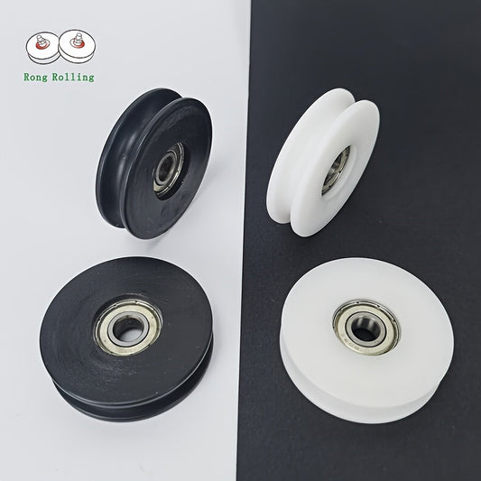 6pcs 2inch U Groove Plastic Coated Bearings 608RS POM Plastic Pulley Roller