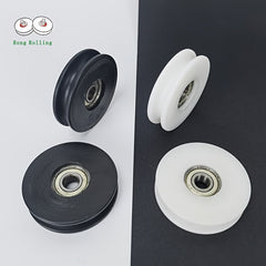 6pcs 2inch U Groove Plastic Coated Bearings 608RS POM Plastic Pulley Roller