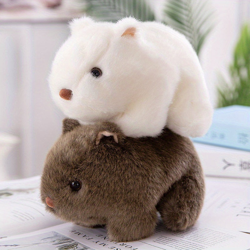 Soft & Cuddly Hamster Plush Toy Realistic Mouse Doll Deep Brown