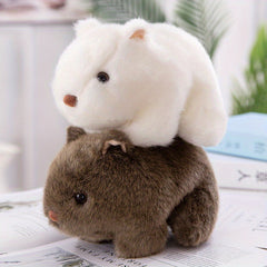 Soft & Cuddly Hamster Plush Toy Realistic Mouse Doll Deep Brown