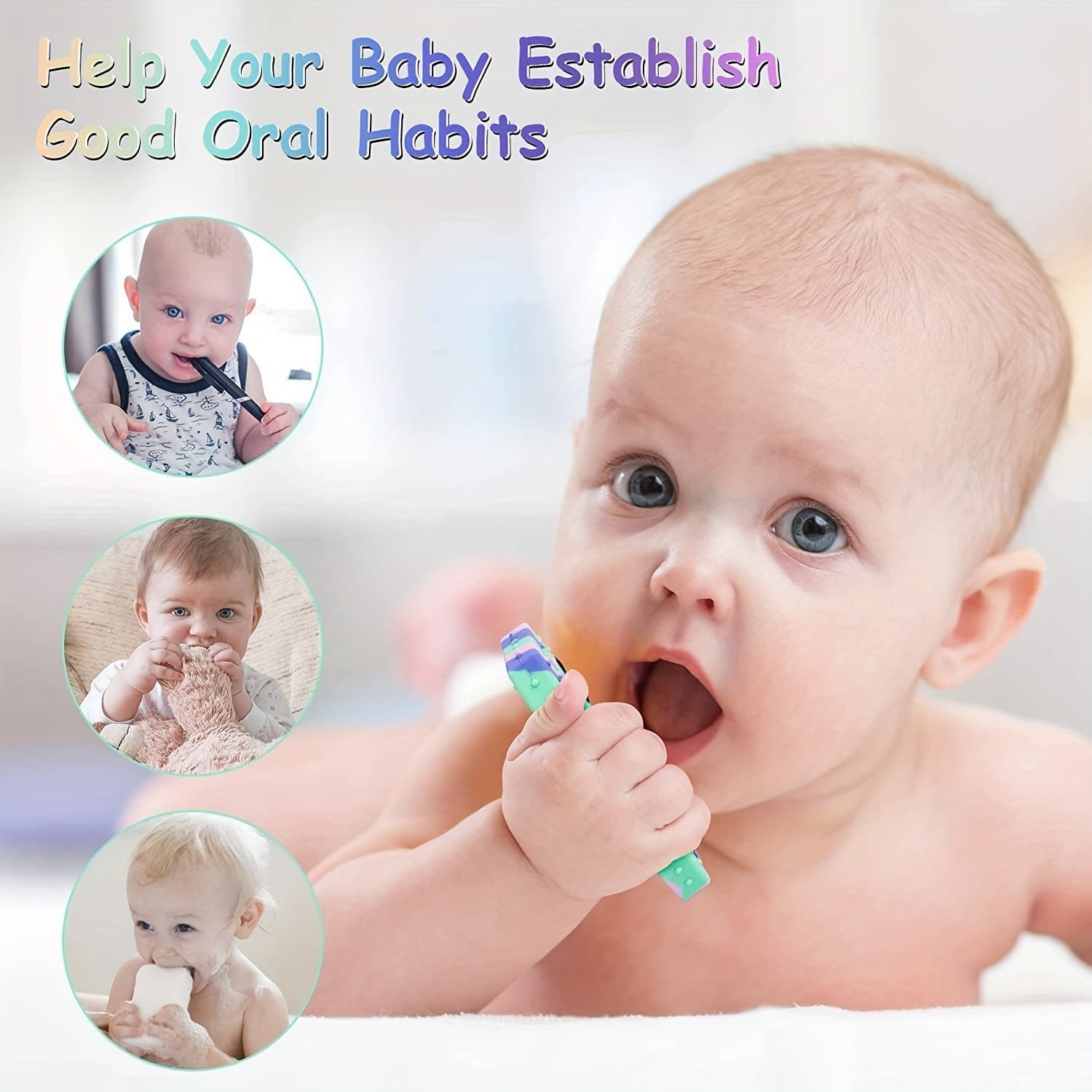6pcs Baby Boy Toys Silicone Chew Teether Toddler Toys Baby Molar Teether