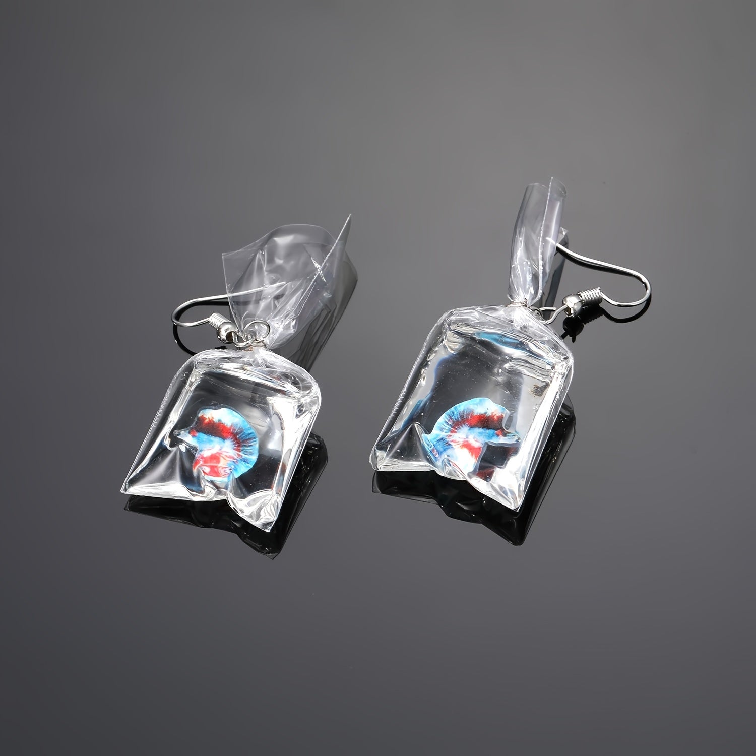 Goldfish Water Bag Drop Earrings Ocean Animal Pendant