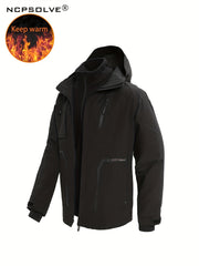 Men's 3-in-1 Outdoor Jacket Hooded Windbreaker