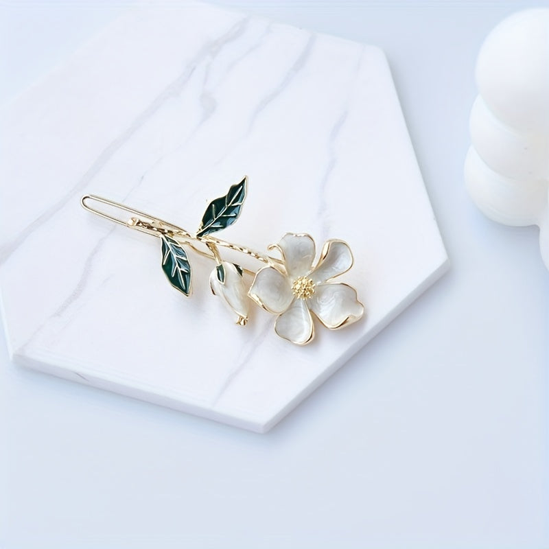 Flower Shaped Hair Pin Barrette Style Headdress for Women Girls