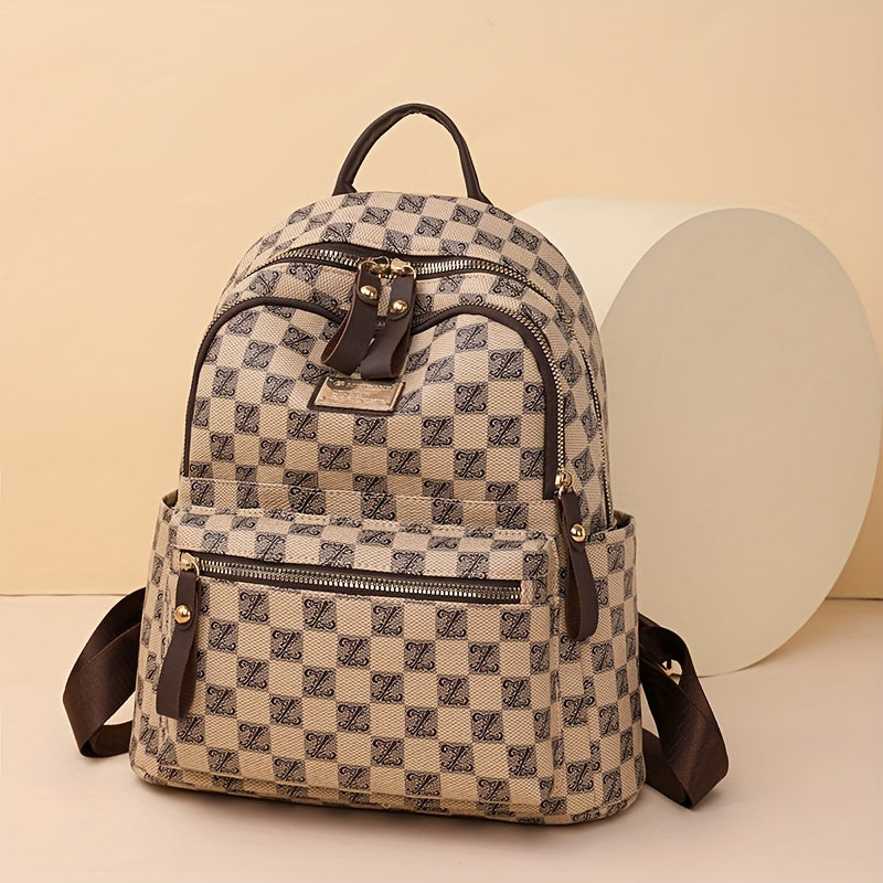 Plaid Print Backpack Spacious & Durable for Travel & Commute