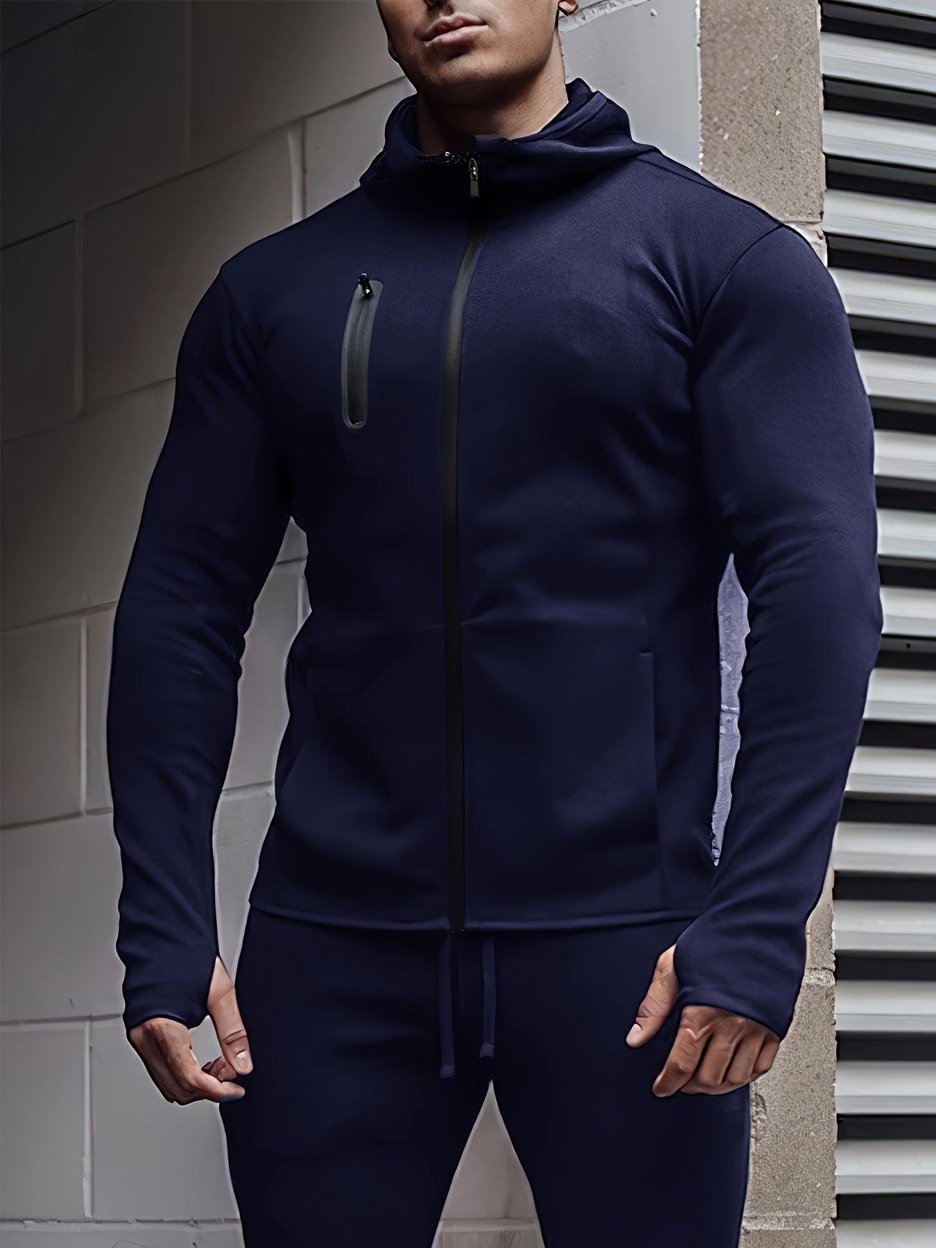Men's Hooded Zipper Jacket for Outdoor Sports