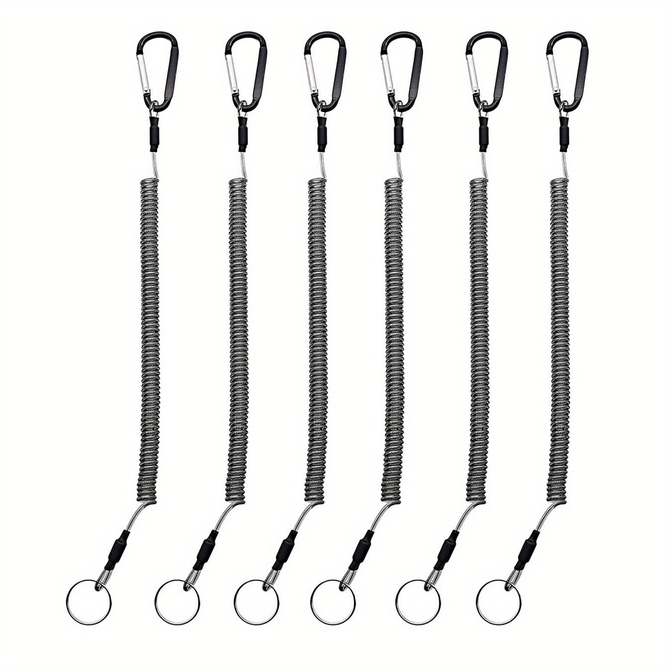 6pcs Fishing Tools Lanyard Retractable Safety Coiled Lanyard