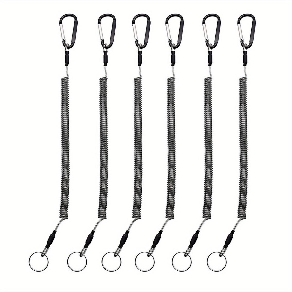 6pcs Fishing Tools Lanyard Retractable Safety Coiled Lanyard