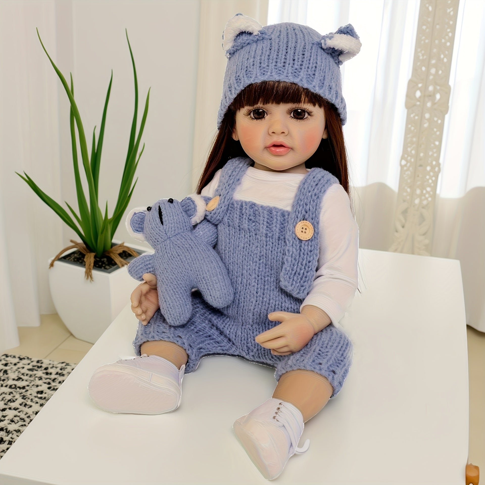 Realistic Reborn Doll Full Vinyl Body Long Hair Princess Doll