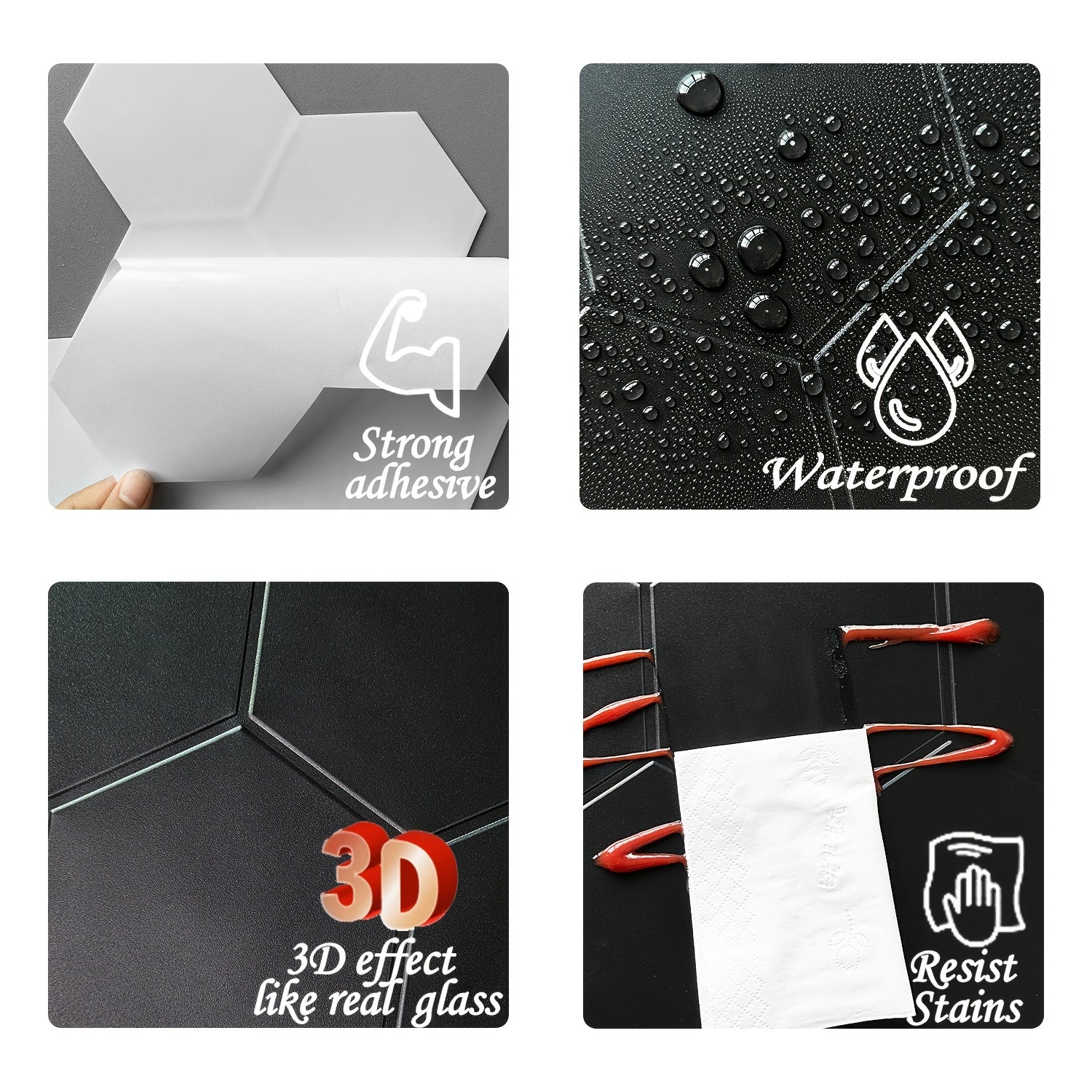 Self Adhesive Kitchen Wall Tiles Waterproof DIY Stickers