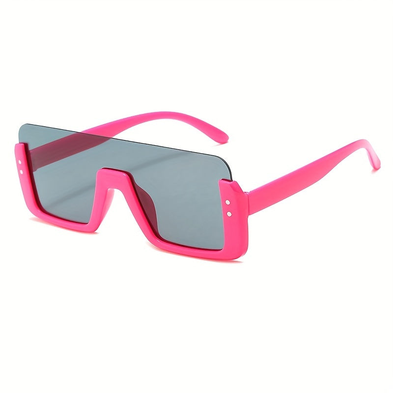 Half Frame Square Sunglasses Sun Protection Accessory for Summer Holiday