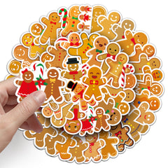 50pcs Gingerbread Christmas Stickers for DIY Crafts