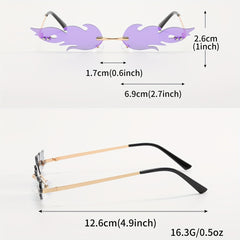3 Pairs Fire Shaped Flame Sunglasses for Party Prom