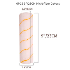 6pcs 22 Microfiber Roller Cover Paint Roller Covers