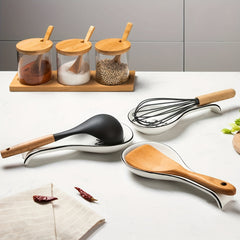 Ceramic Spoon Rest For Stove Top Porcelain Spoon Holder Large Utensil Rest