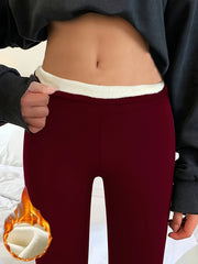 Women's Plus Solid Liner Fleece High Rise Skinny Trousers