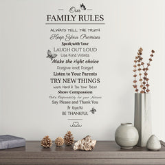 Family Rules Decorative Pattern Wall Stickers
