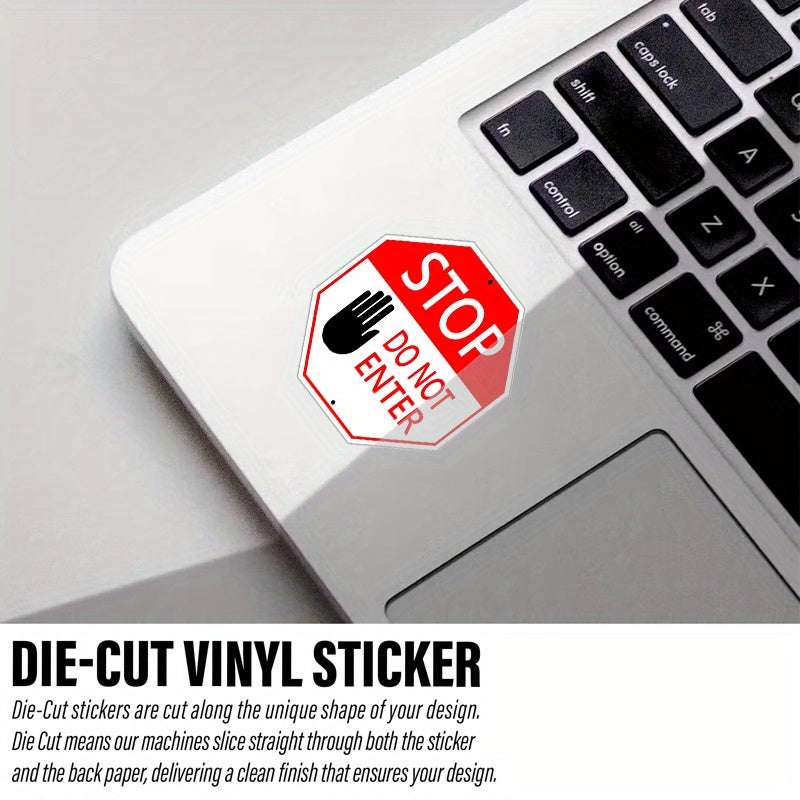 Stop Do Not Enter Vinyl Stickers - Smooth Surface Decorations