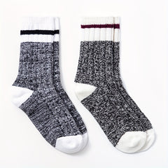 Warm Striped Crew Socks for Women