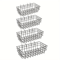 4pcs Pegboard Hanging Baskets - Variety of Sizes - Wire Shelf Attachments