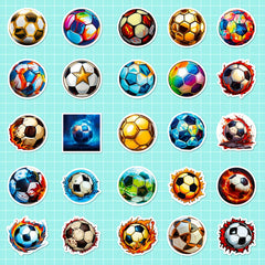 50pcs Football Graffiti Stickers for Desktop Stationery Bicycle