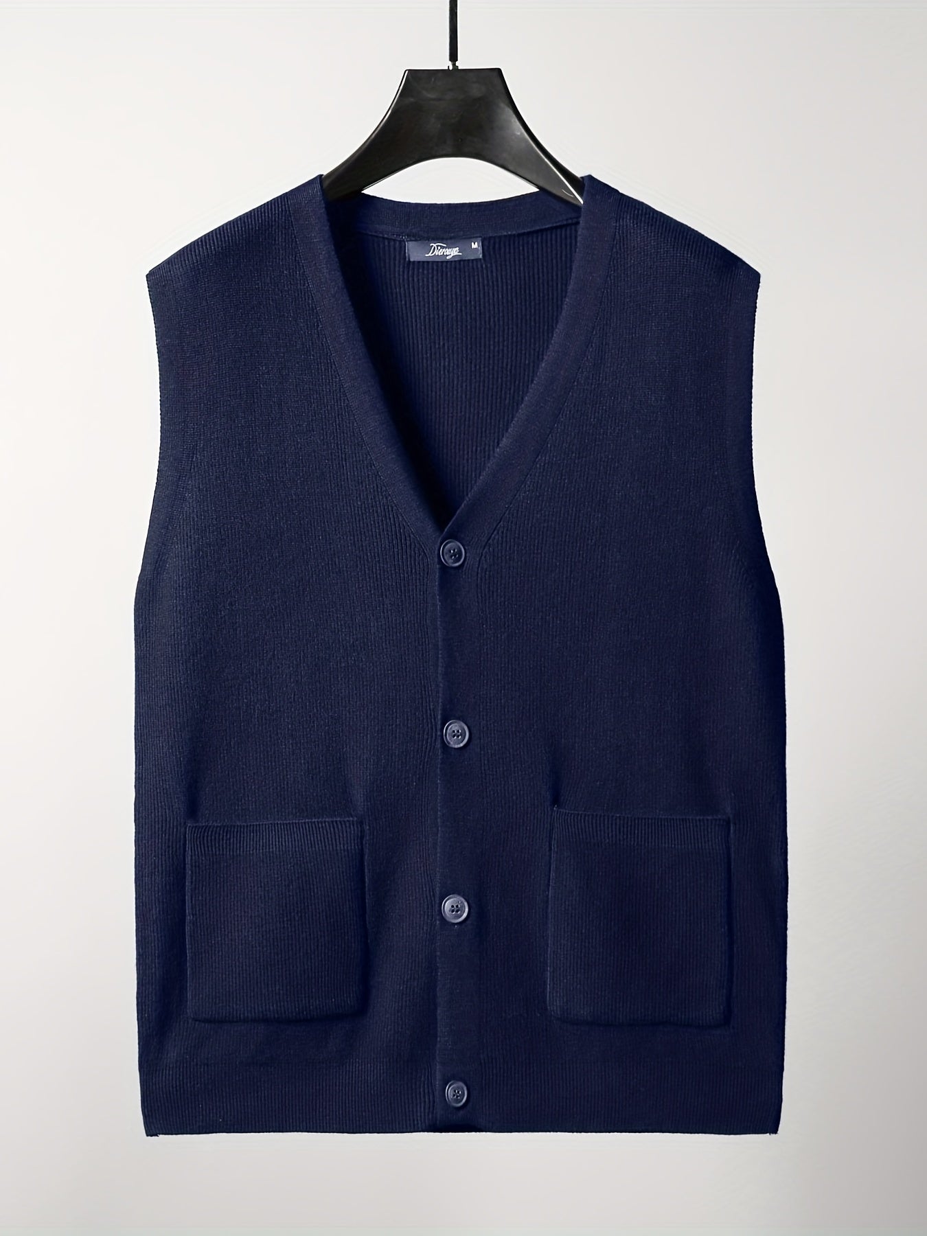 Men's V Neck Button Up Cardigan Vest for Fall Winter