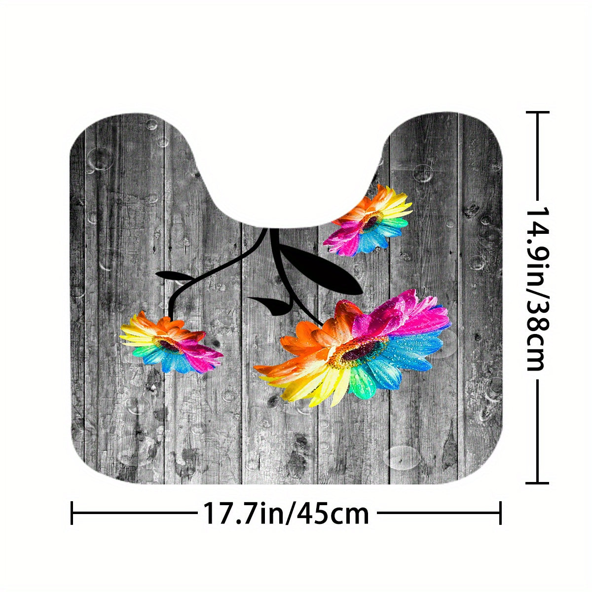Seven Colored Flower Shower Curtain Set