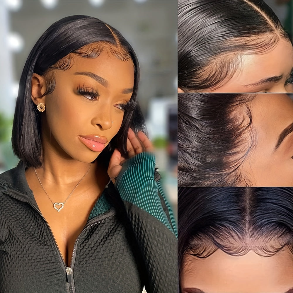 Short Bob Straight Human Hair Wigs 13x4 Lace Front Wigs For Woman
