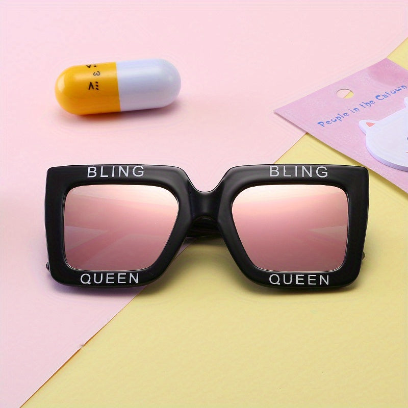 Y2K Square Frame Sunglasses Sun Protection for Holiday Beach Party