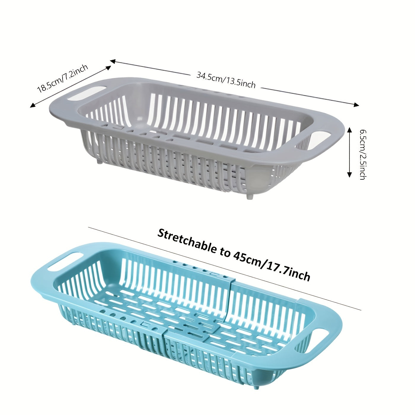 Adjustable Sink Colander Vegetable Washing Basket Strainer Rack