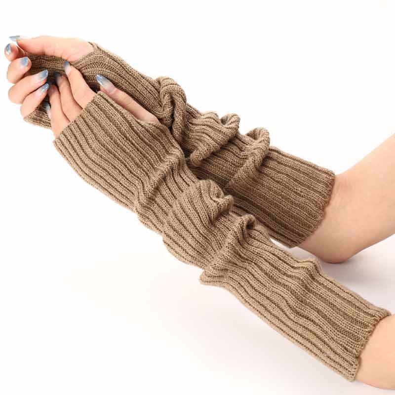Knitted Wool Half-finger Fingerless Pile Gloves