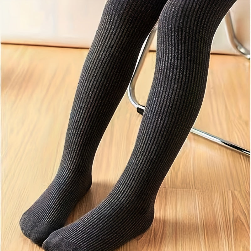 2pairs Girls Kids Knitted Leggings Soft High Elasticity Tight Leggings