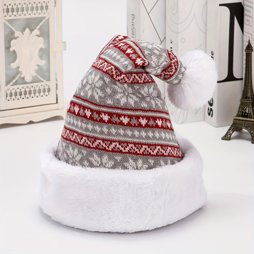Thickened Plush Santa Claus Hat Winter Accessories Christmas Party Decors