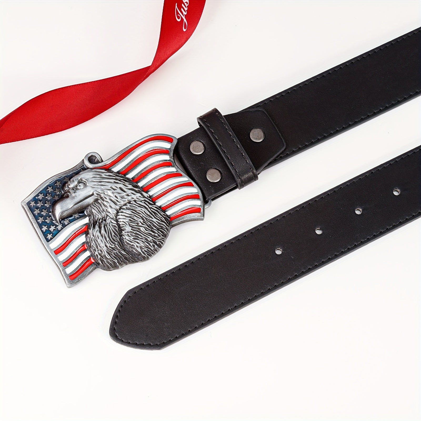 Men's Eagle Head Pattern Buckle Belt for Outdoor Party