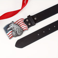 Men's Eagle Head Pattern Buckle Belt for Outdoor Party