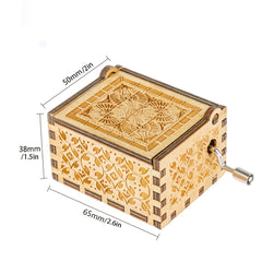 Hand Cranked Wooden Music Box Classic Ornament for DIY Arts and Crafts Gift