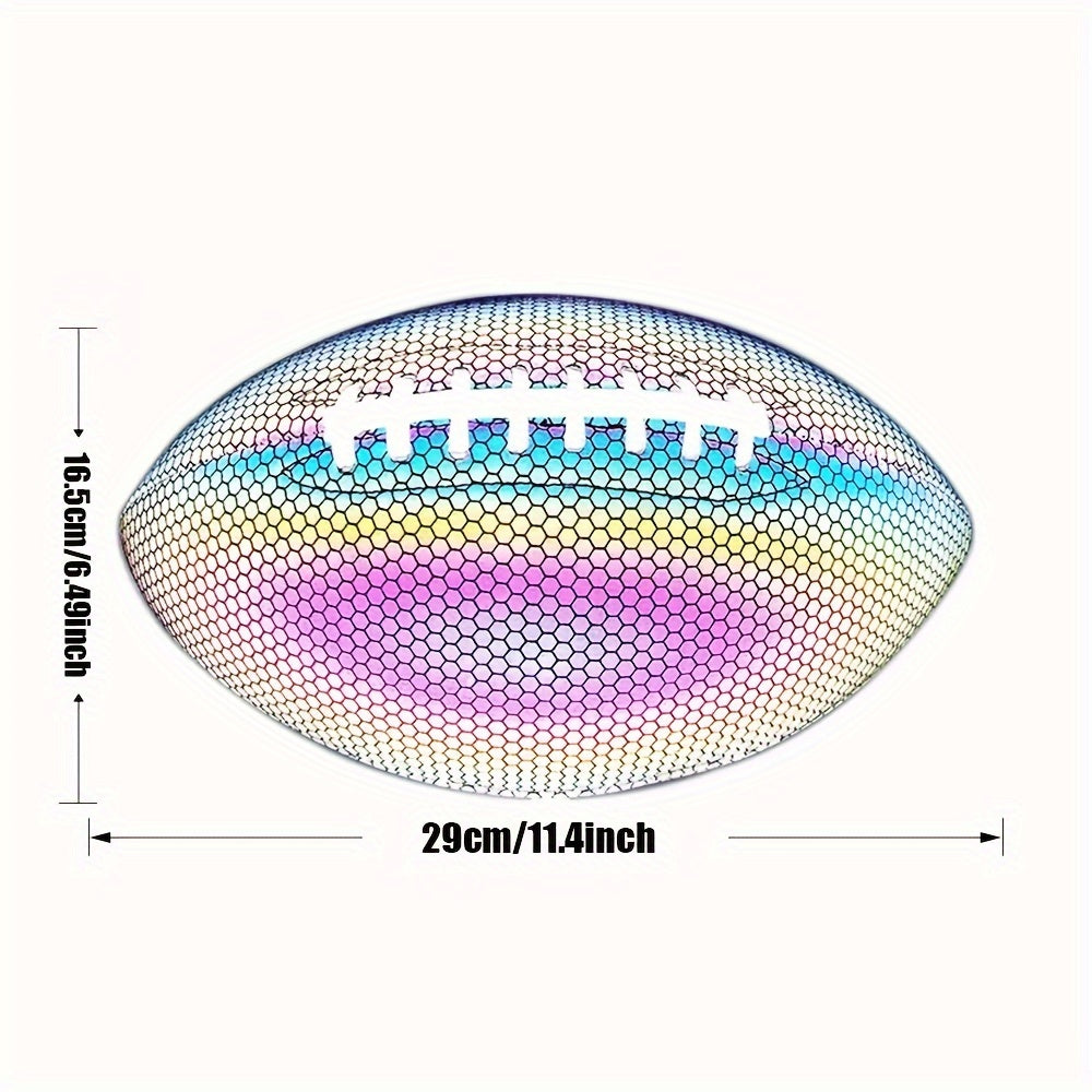 Colorful Honeycomb Pattern Reflective American Football