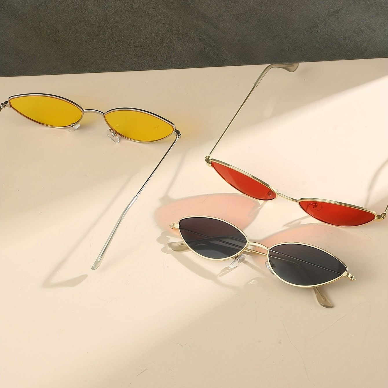 3 Pairs Retro Oval Sunglasses Metal Frame Summer Sun Shades Men Women